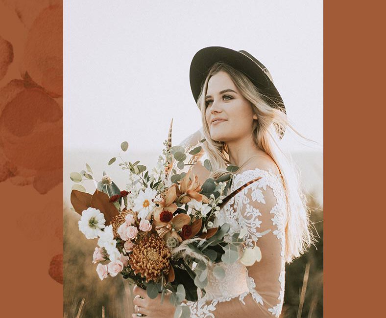 Braut mit Blumenstrauß