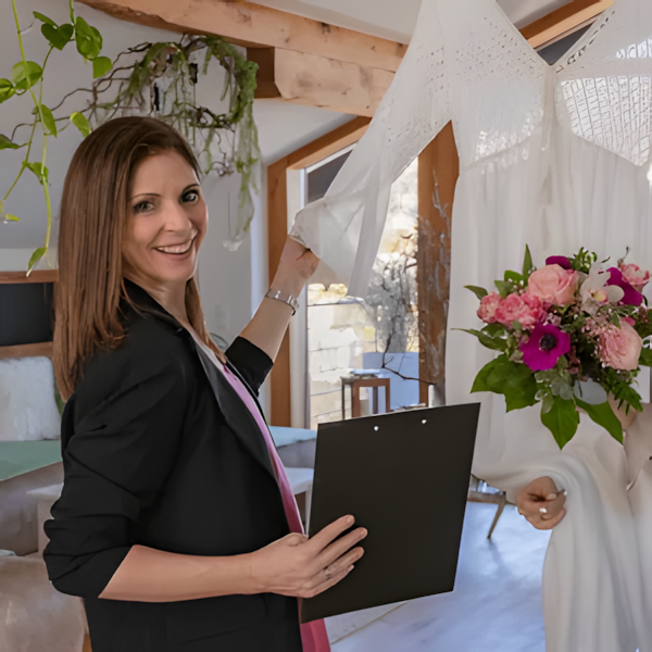 Ursula mit Hochzeitskleid