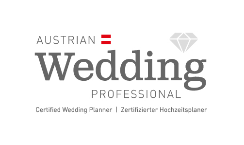 Badge der TÜV Zertifizeirung zum Austrian Wedding Proffesional